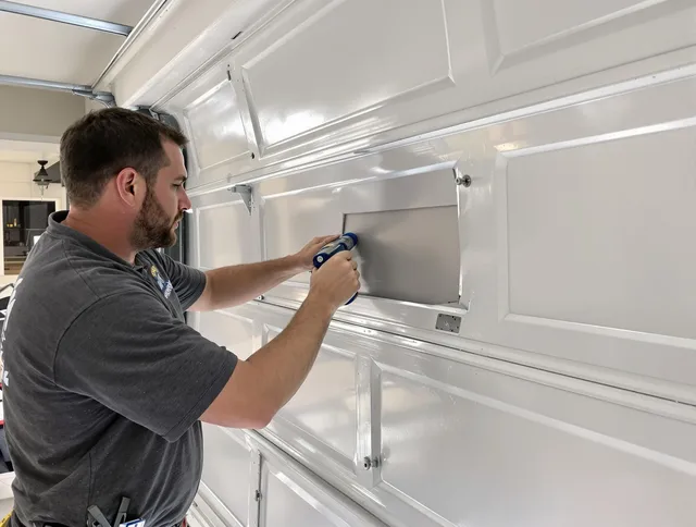 Garage door panel repair by Burrillville Garage Door Repair in Burrillville